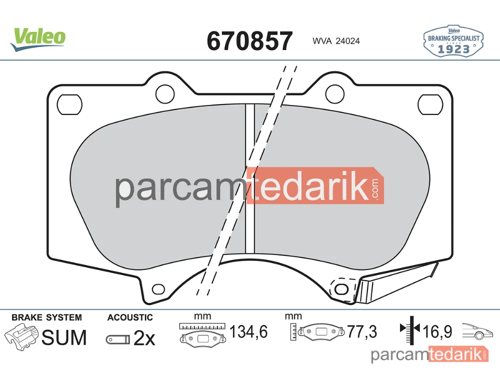 670857 | Fren Balatası — Toyota Hilux VIII Pick-Up, Toyota Land Cruiser Prado